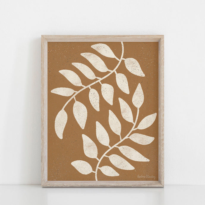 Mirror Branches Wall Art Print - Terracotta