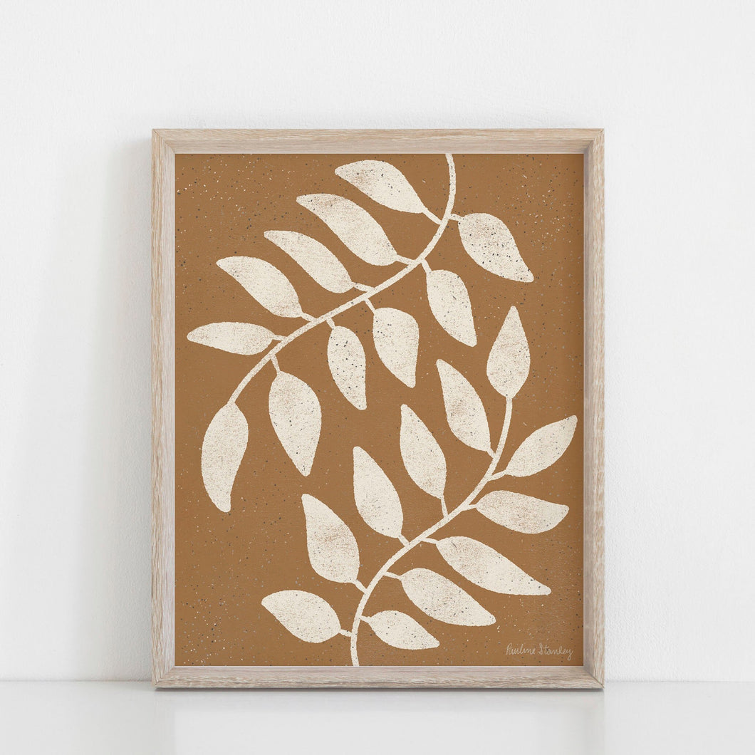 Mirror Branches Wall Art Print - Terracotta