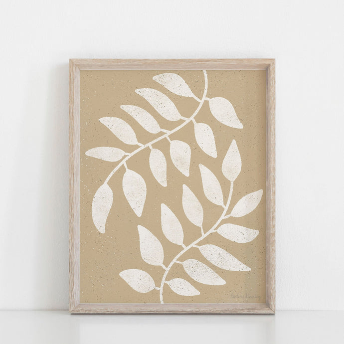 Mirror Branches Wall Art Print - Sand Beige