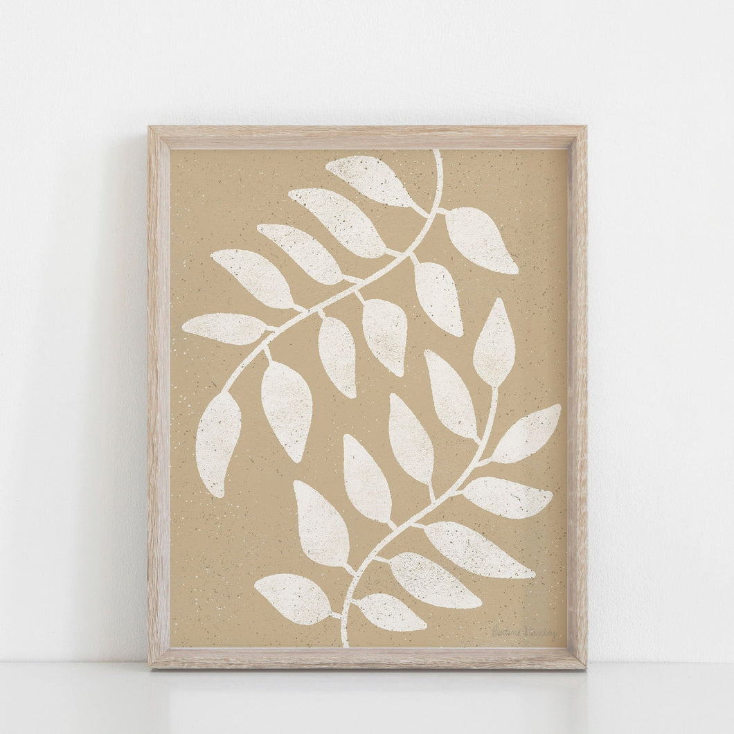 Mirror Branches Wall Art Print - Sand Beige