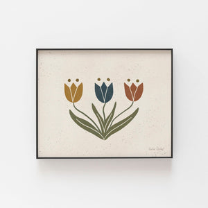 Midcentury Tulips Wall Art Print