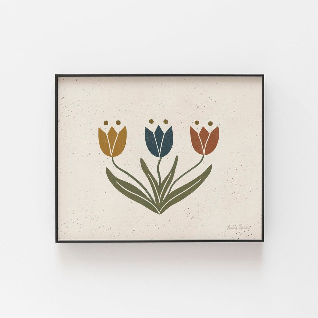 Midcentury Tulips Wall Art Print