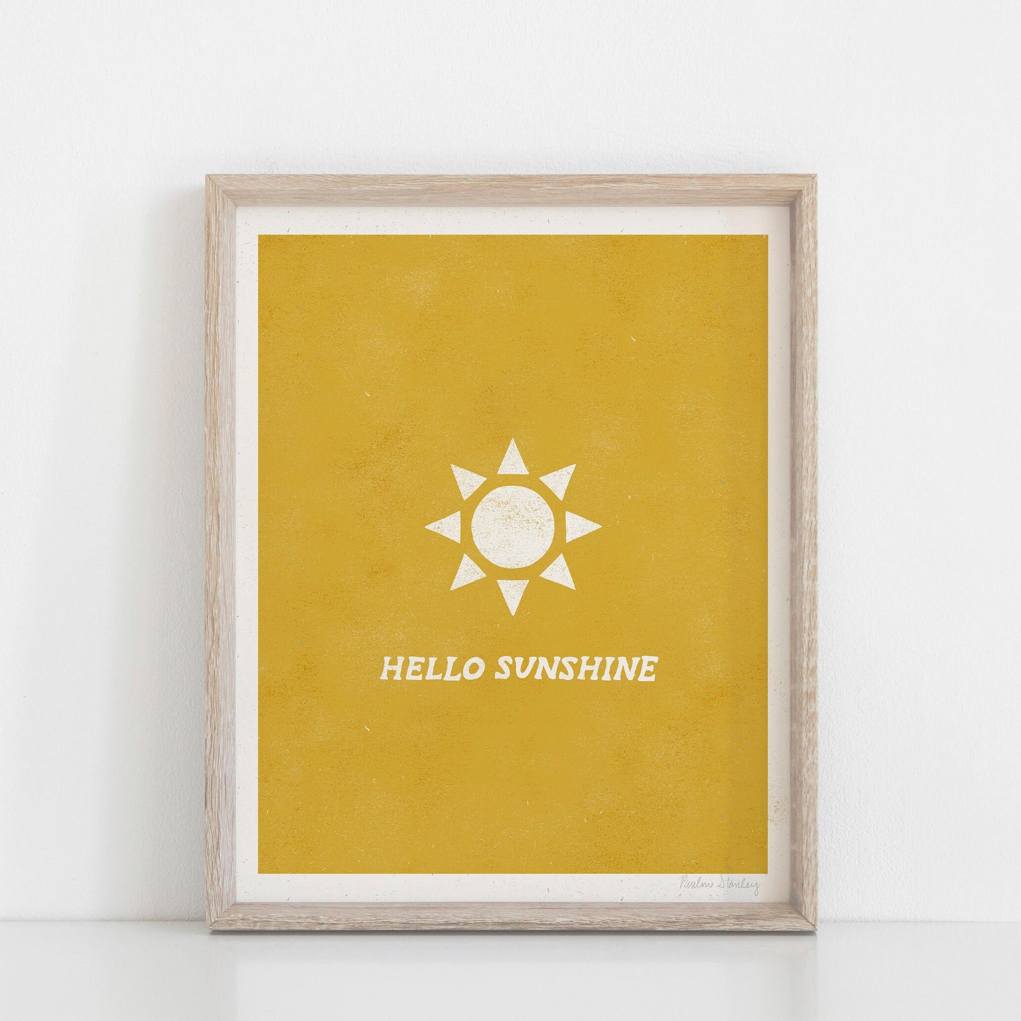 Hello Sunshine Art Print - Ochre