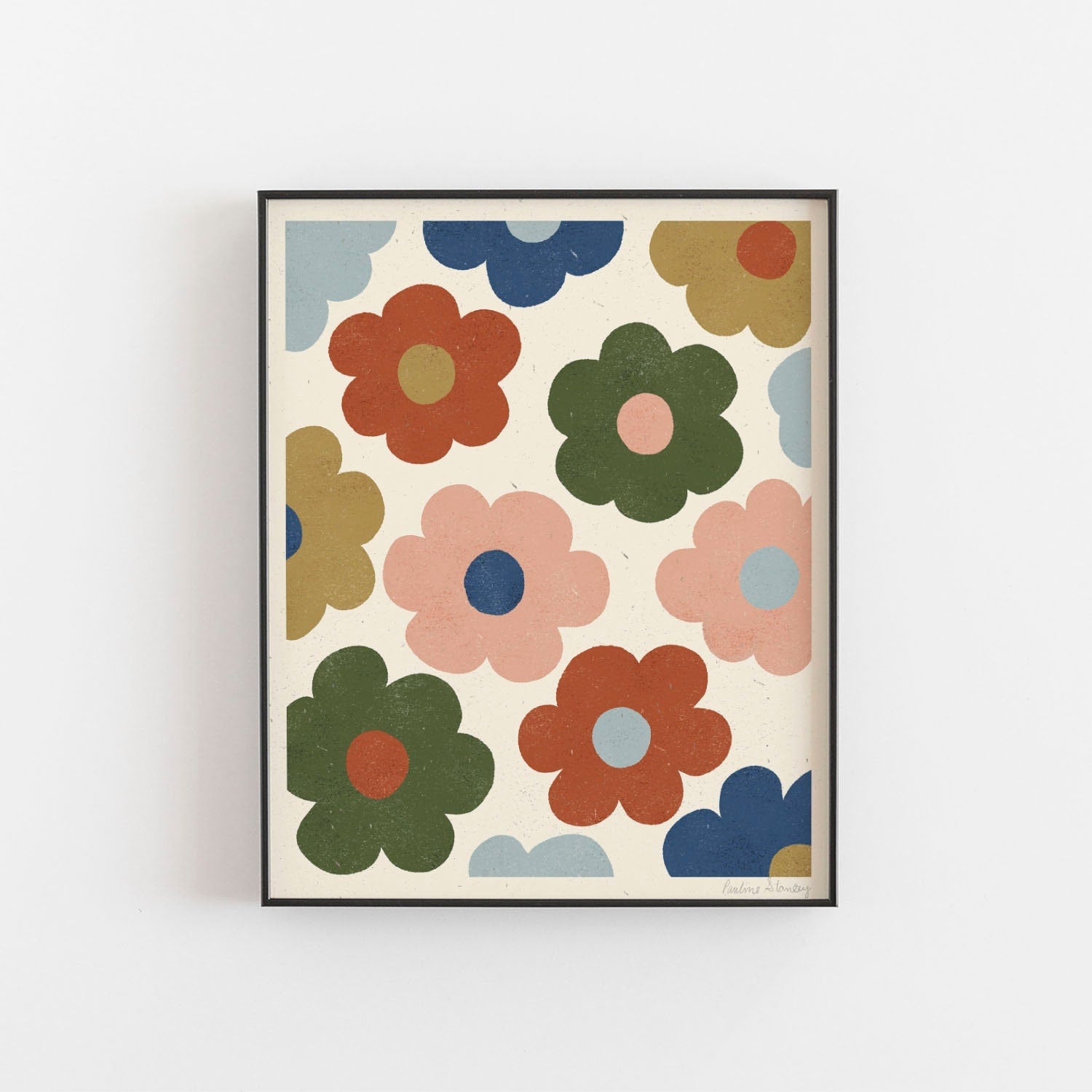 Mod 60s Flower Pattern Art Print