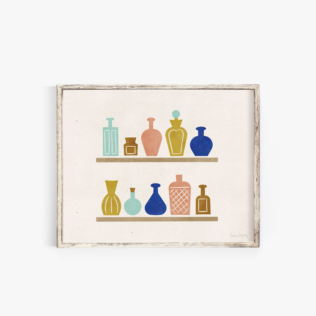 Vintage Bottles Wall Art Print