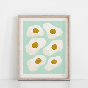 Egg Pattern Wall Art Print - Aqua