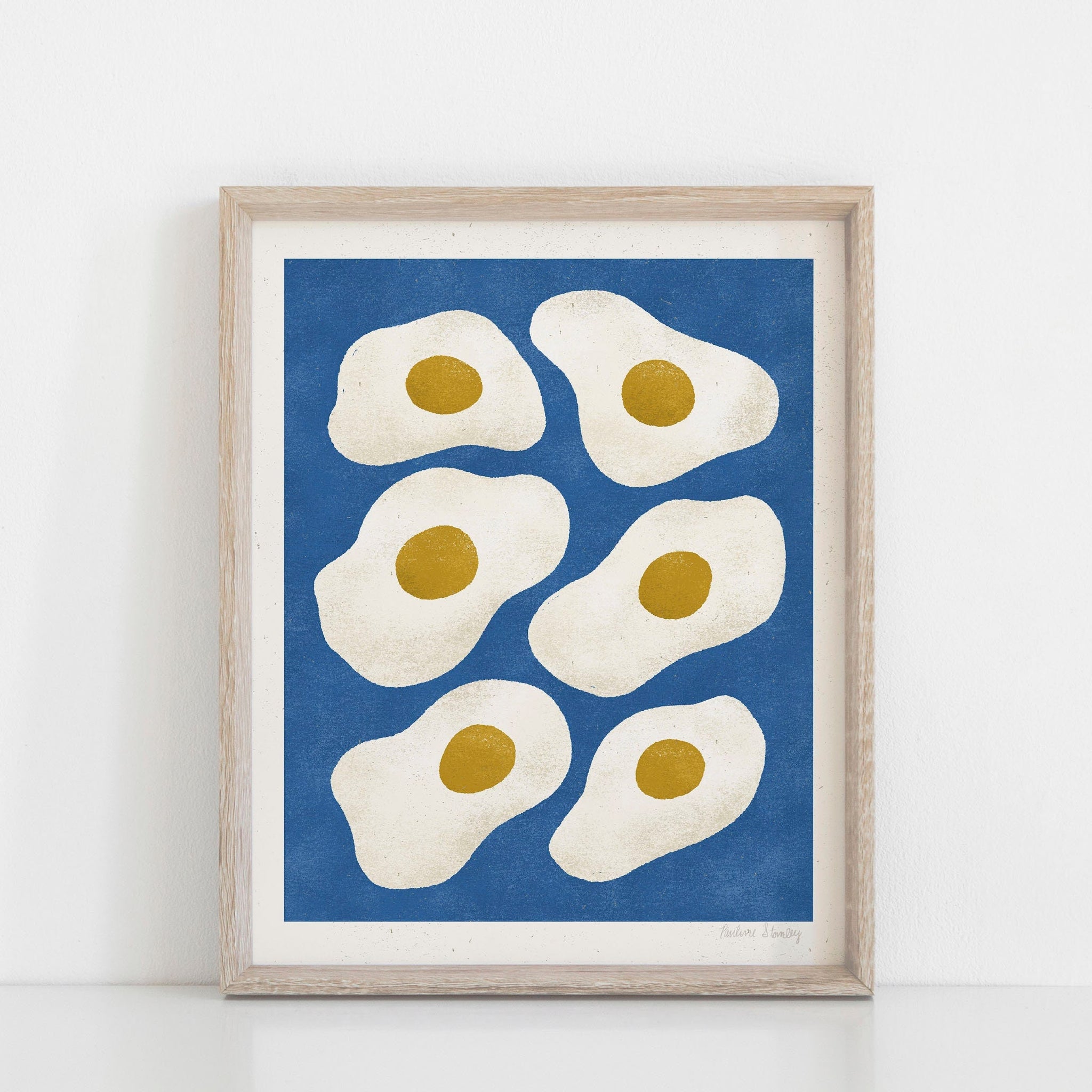 Egg Pattern Wall Art Print - Blue