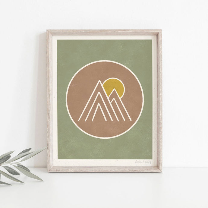 Mountain Sun Wall Art Print - Sage Rose