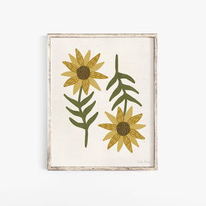 Double Sunflowers Art Print