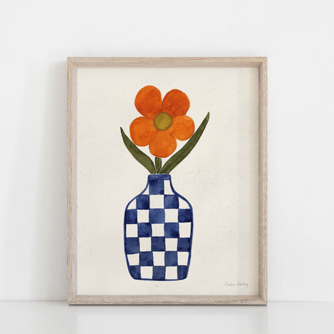 Checkboard Bud Vase Wall Art Print