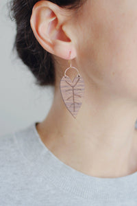 Heart Leaf Wood Earrings | Leaf Earrings | Minimalist Earrings | Modern Jewelry | Wood Earrings | Plant Jewelry