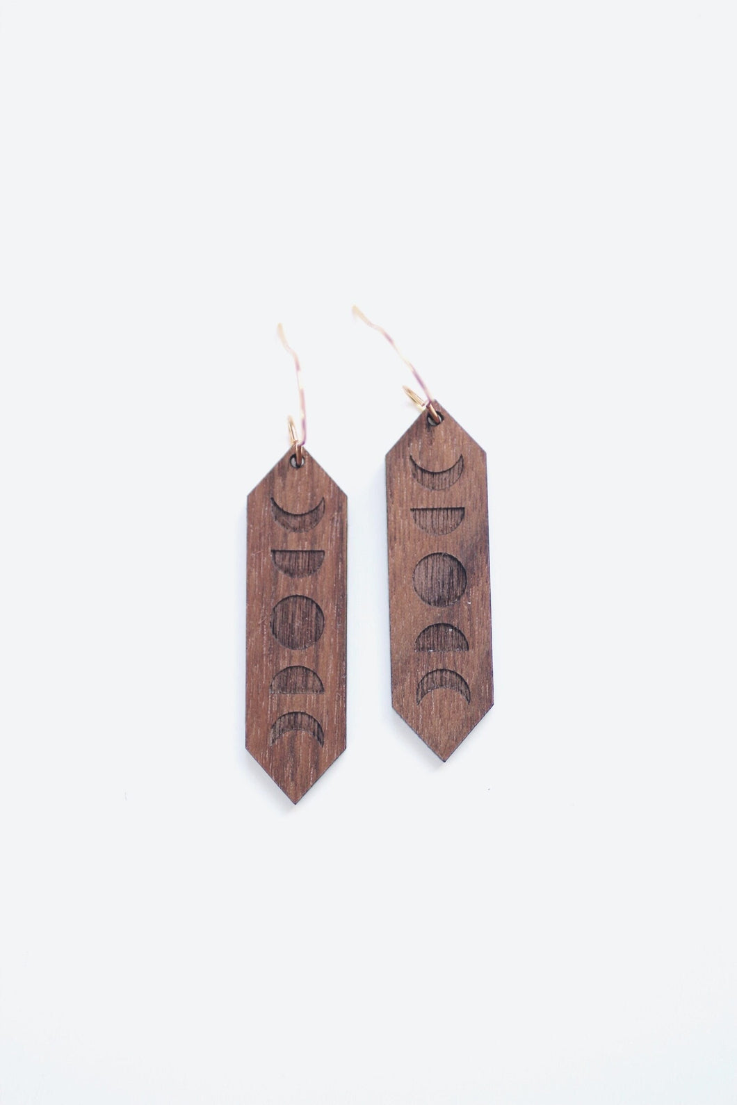 Moon Phases Wood Earrings | Moon Earrings | Minimalist Earrings | Modern Jewelry | Wood Earrings