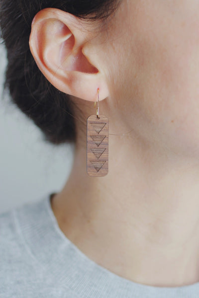 Flying Geese Wood Earrings | Geometric Earrings | Minimalist Earrings | Modern Jewelry | Wood Earrings