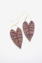 Load image into Gallery viewer, Heart Leaf Wood Earrings | Leaf Earrings | Minimalist Earrings | Modern Jewelry | Wood Earrings | Plant Jewelry