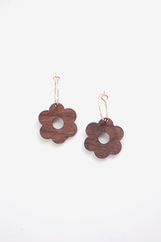 Daisy Flower Wood Earrings | Daisy Earrings | Flower Earrings | Minimalist Earrings | Modern Jewelry | Wood Earrings