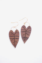 Load image into Gallery viewer, Heart Leaf Wood Earrings | Leaf Earrings | Minimalist Earrings | Modern Jewelry | Wood Earrings | Plant Jewelry