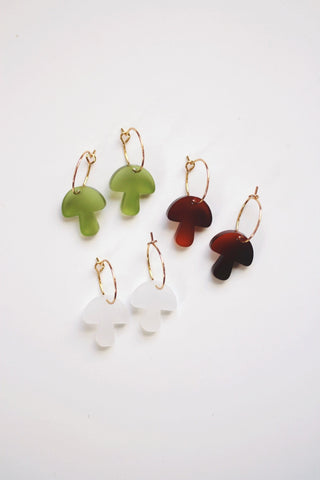 Little Mushroom Acrylic Earrings | Mushroom Earrings | Fungi Earrings | Minimalist Earrings | Modern Jewelry | Acrylic Earrings