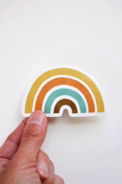 Rainbow 70s Tones Vinyl Sticker | Nature Sticker | Rainbow Sticker | Vinyl Sticker | Water Bottle Sticker | Laptop Sticker Decal