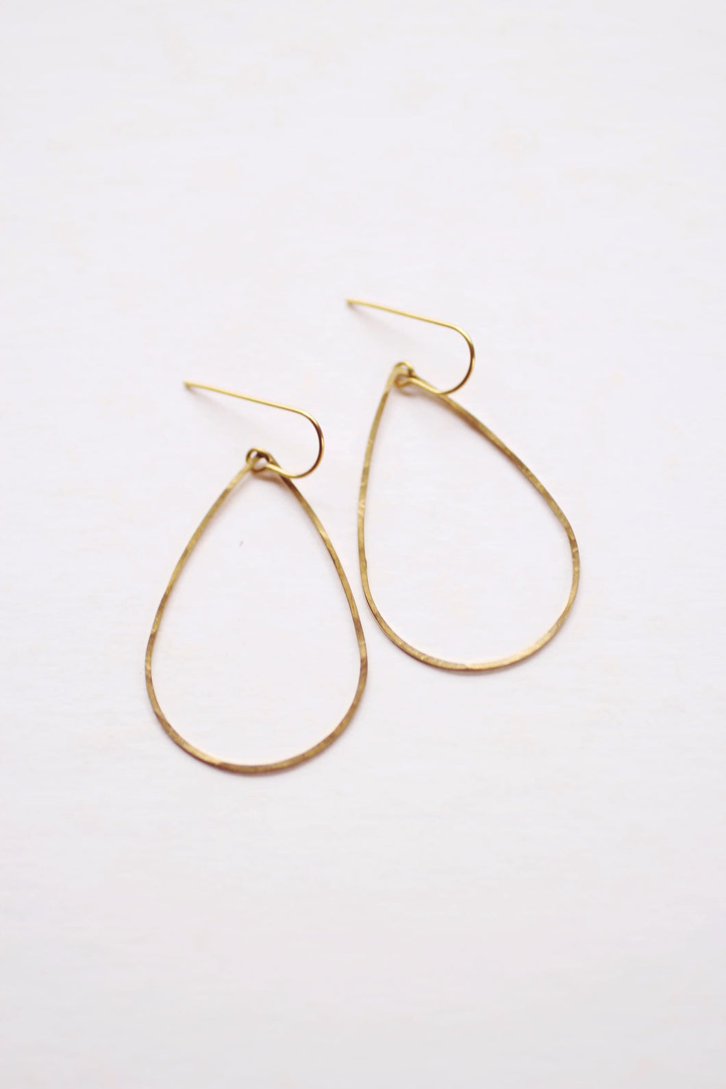 Minimalist Hammered Tear Drop Earrings | Tear Drop Earrings | Dangle Earrings | Minimalist Earrings | Modern Jewelry | Brass Earrings