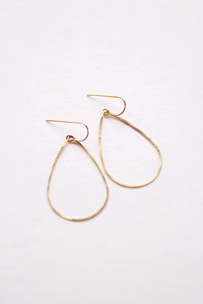 Minimalist Hammered Tear Drop Earrings | Tear Drop Earrings | Dangle Earrings | Minimalist Earrings | Modern Jewelry | Brass Earrings