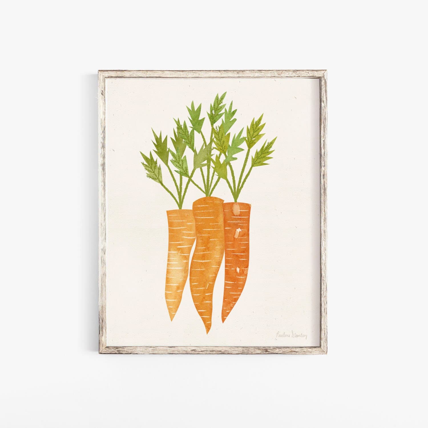 Carrots Watercolor Wall Art Print | Minimalist Art | Modern Art | Watercolor Art | Earthy Art | Food Art | Fruit Art | 5x7 8x10 11x14
