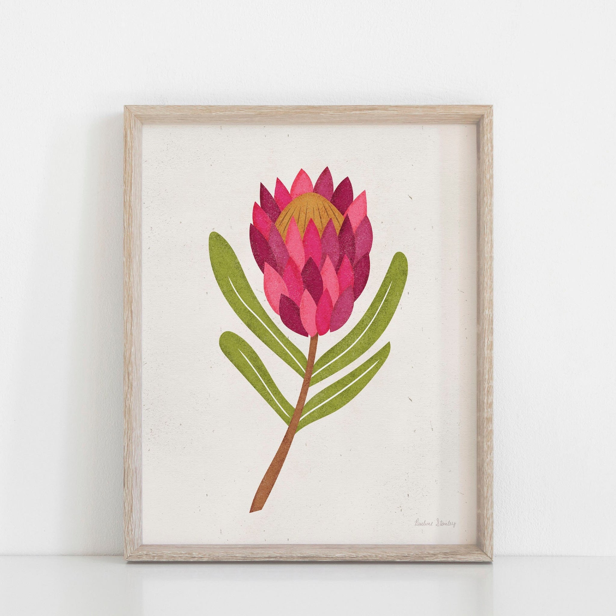 Protea Flower Wall Art Print | Watercolor Art Print | Minimalist Art | Nature Wall Art | Flower Art Print | Plant Art | 5x7 8x10 11x14