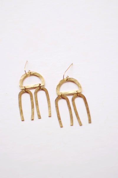 Mobile Arch Shapes Earrings | Drop Earrings | Hammered Earrings | Minimalist Earrings | Shapes Earrings | Modern Jewelry | Brass Earrings