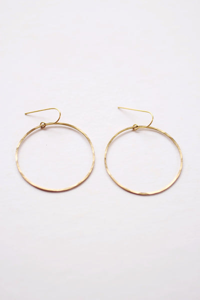 Minimalist Hammered Circle Earrings | Round Earrings | Hoop Earrings | Minimalist Earrings | Modern Jewelry | Brass Earrings