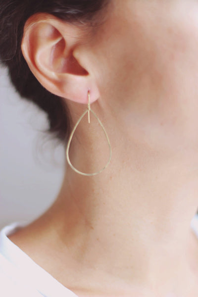 Minimalist Hammered Tear Drop Earrings | Tear Drop Earrings | Dangle Earrings | Minimalist Earrings | Modern Jewelry | Brass Earrings