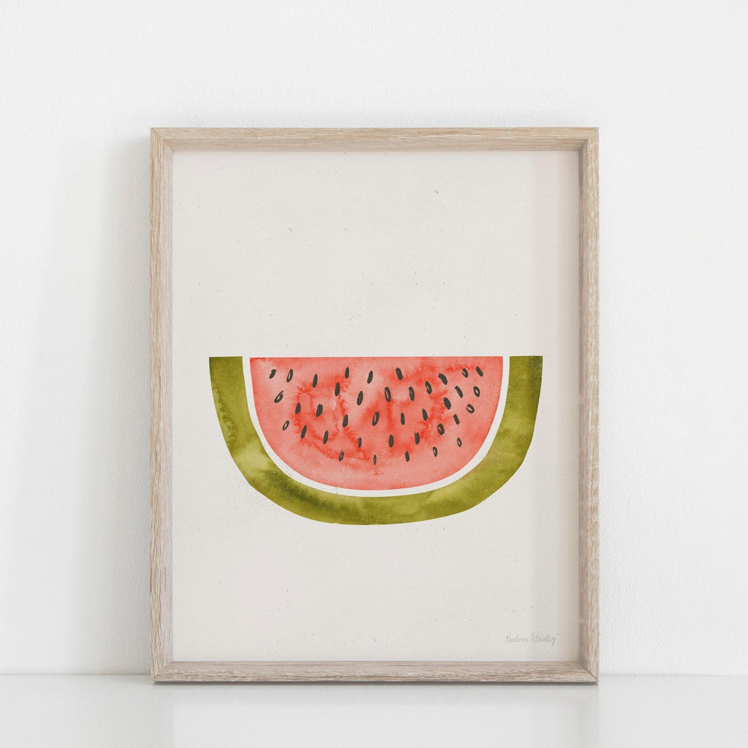 Watermelon Slice Watercolor Wall Art Print | Minimalist Art | Modern Art | Watercolor Art | Food Art | Fruit Art | 5x7 8x10 11x14