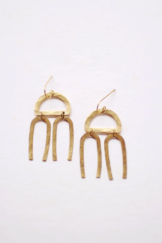Mobile Arch Shapes Earrings | Drop Earrings | Hammered Earrings | Minimalist Earrings | Shapes Earrings | Modern Jewelry | Brass Earrings