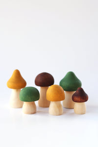 Hand Painted Wooden Mushrooms - Green | Mushroom Decor | Minimalist Decor | Nature Decor | Cottagecore Decor| DIY Kit | Craft Kit