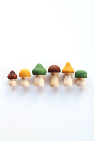 Hand Painted Wooden Mushrooms - Green | Mushroom Decor | Minimalist Decor | Nature Decor | Cottagecore Decor| DIY Kit | Craft Kit