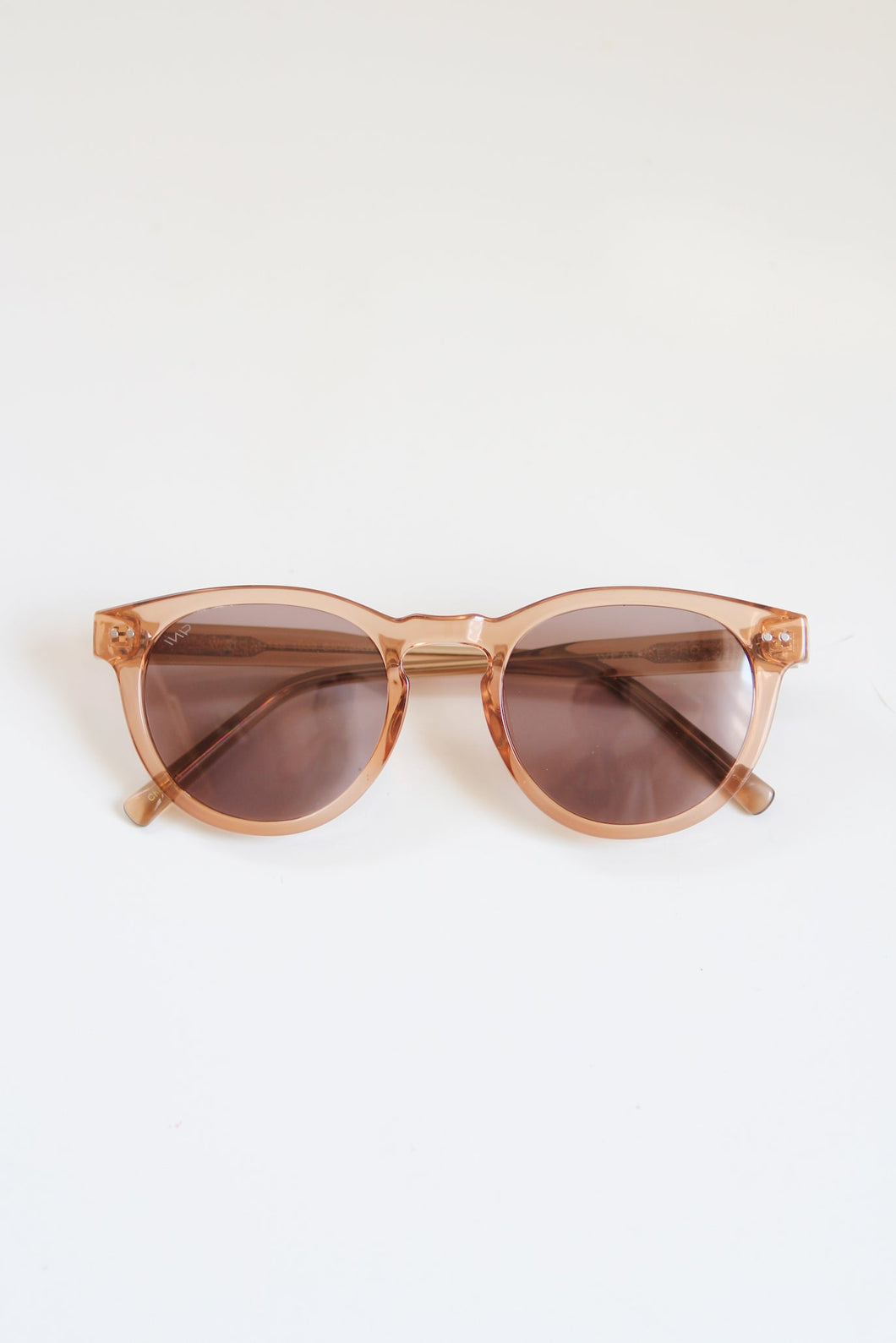 Nude Round Retro Acetate Polarized Sunglasses