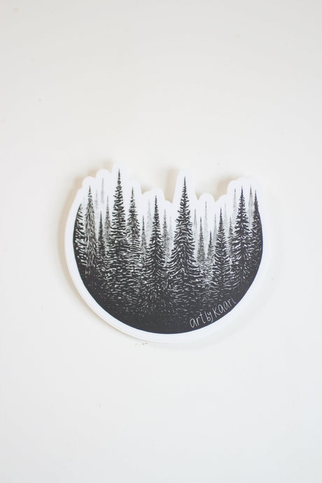 Treescape Circle Vinyl Sticker